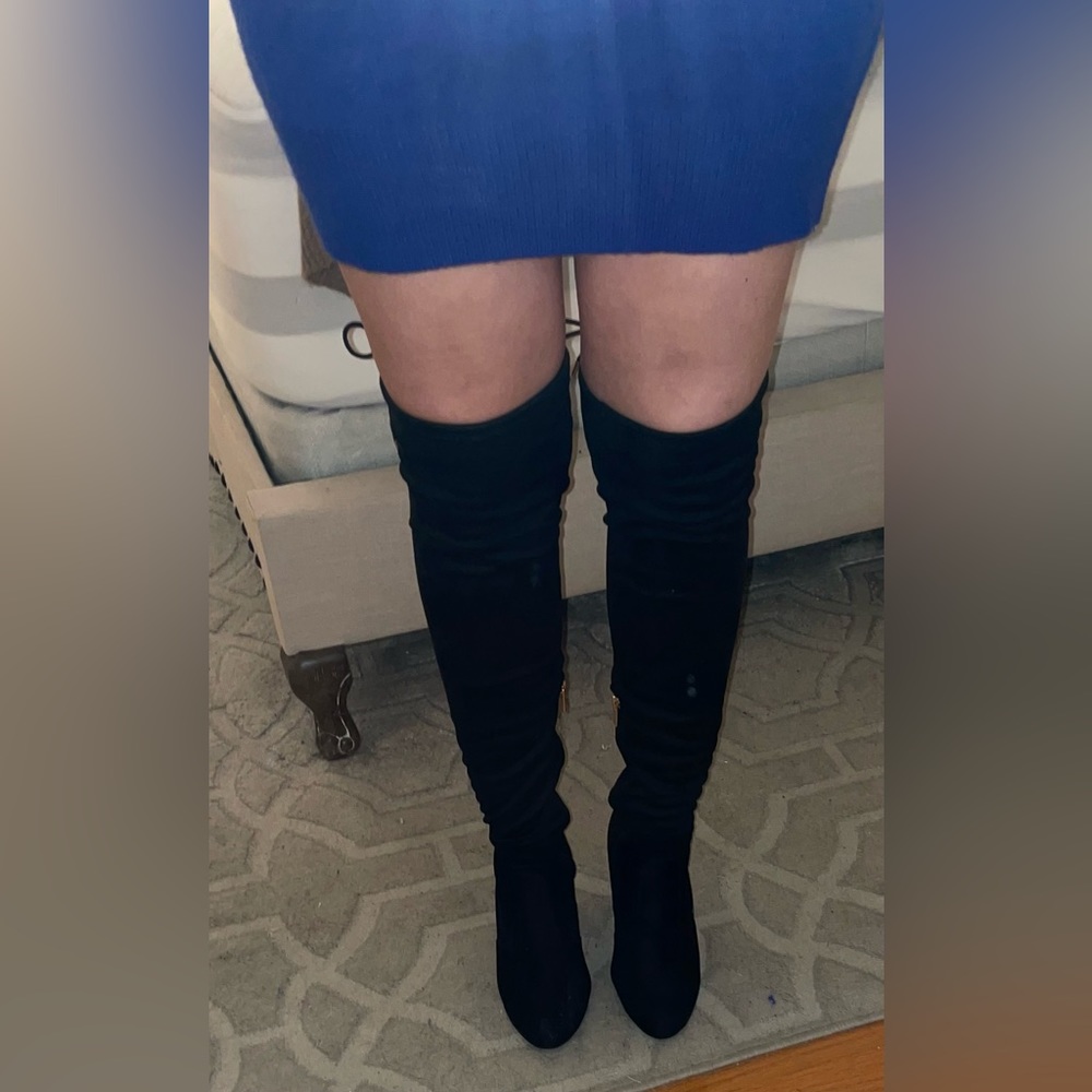 Over-the-knee suede boots